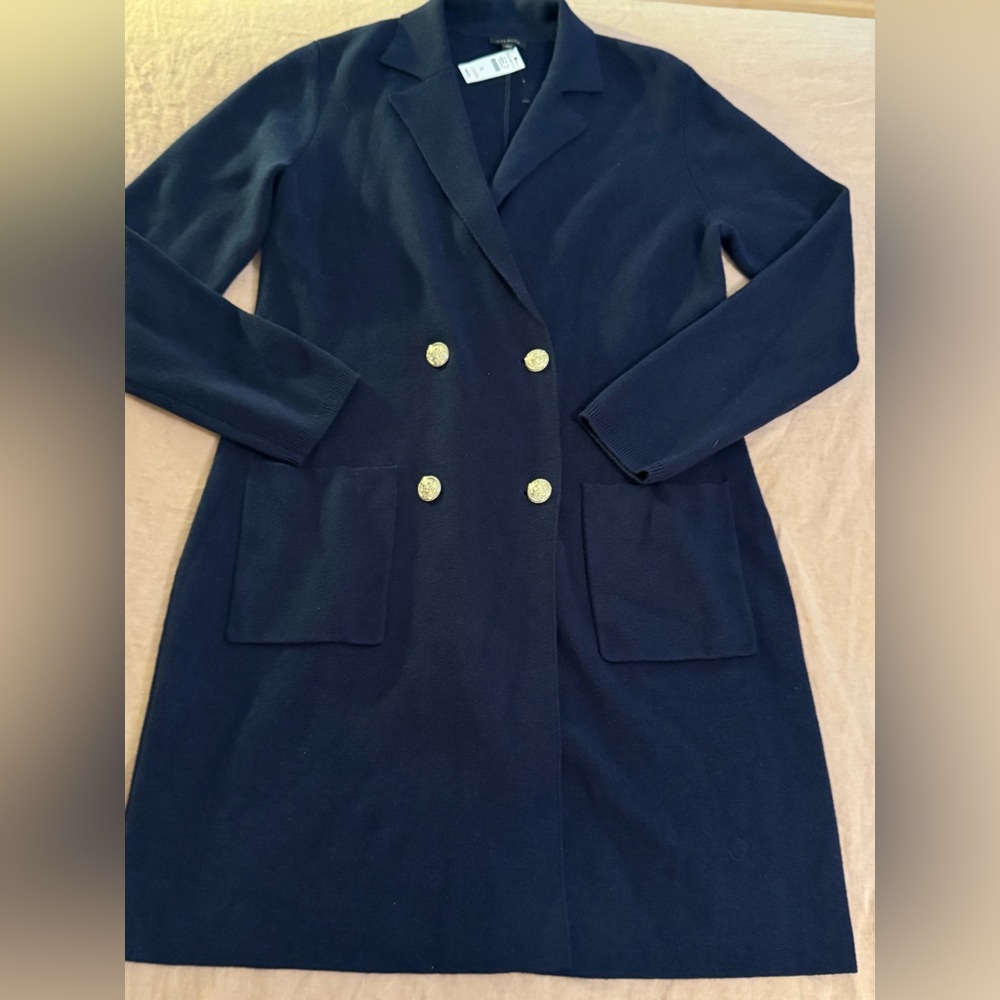 Talbots Navy Blue Cardigan with Gold Buttons